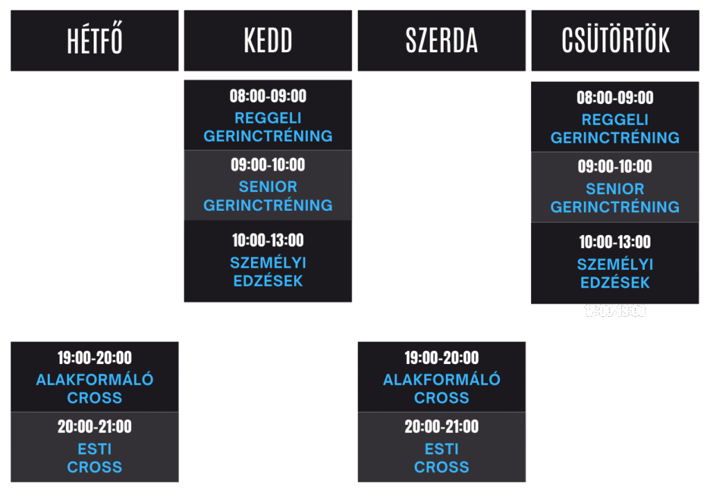 totalfit edzés újpest cross training gerinctréning személyi edzés